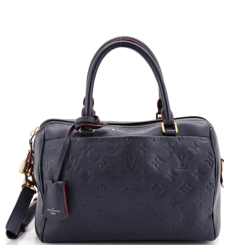 Louis Vuitton Speedy Bandouliere NM Bag Monogram Empreinte Leather 25: Condition: Pre-owned - Good,Brand: Louis Vuitton,Exterior Material: Leather,Style: Satchels,Exterior Color: Blue,Department: Women,Size: 25,Accessories: Clochette, Lock, Keys, With Strap