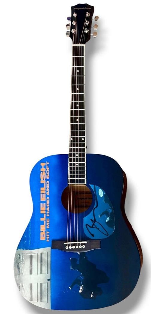 Billie Eilish Signed Guitar Custom Graphics JSA COA Hit Me Hard and Soft - 2