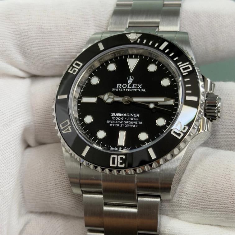 Rolex Submariner No Date 124060 41mm Black Ceramic Stainless Steel Box Papers - 2