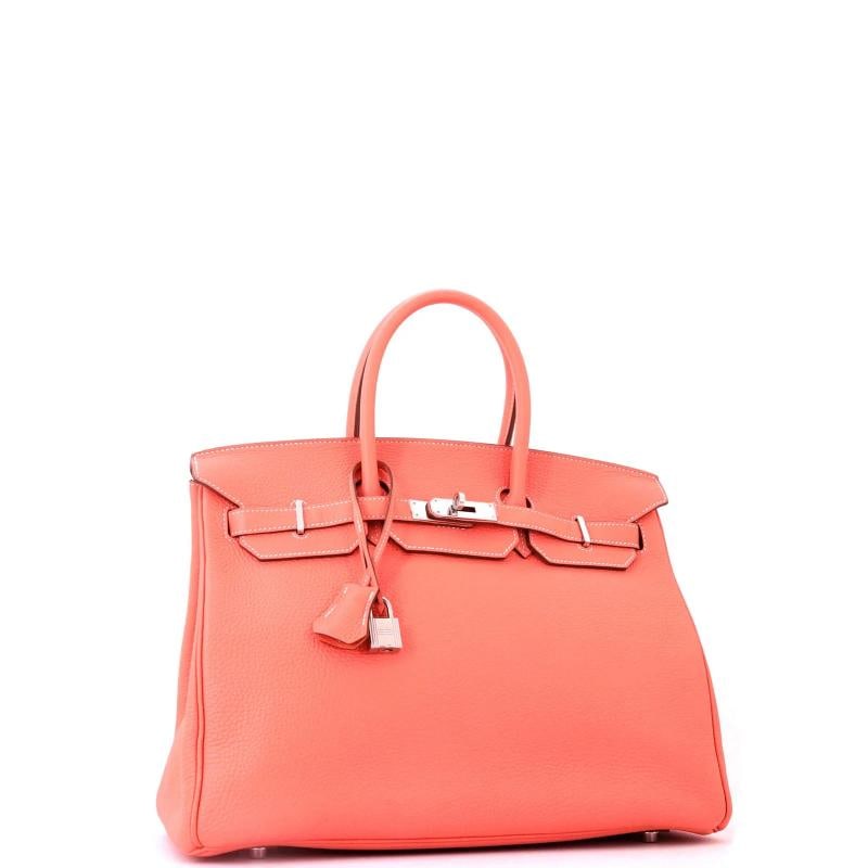 Hermes Birkin Handbag Pink Clemence with Palladium Hardware 35 - 2