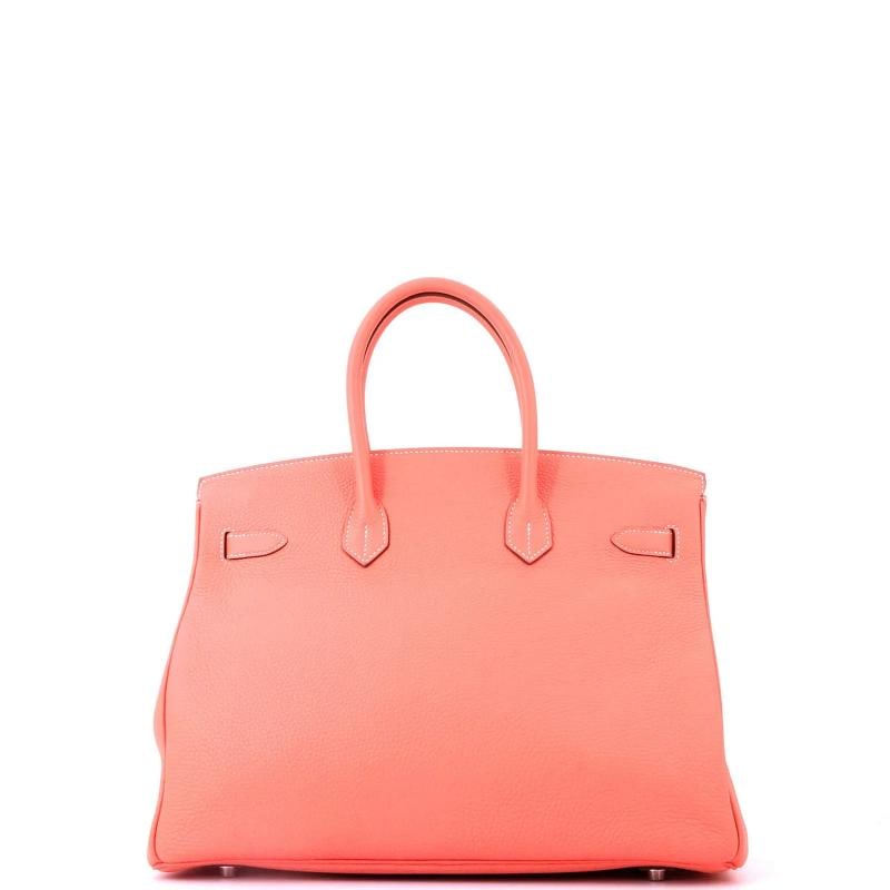 Hermes Birkin Handbag Pink Clemence with Palladium Hardware 35 - 3
