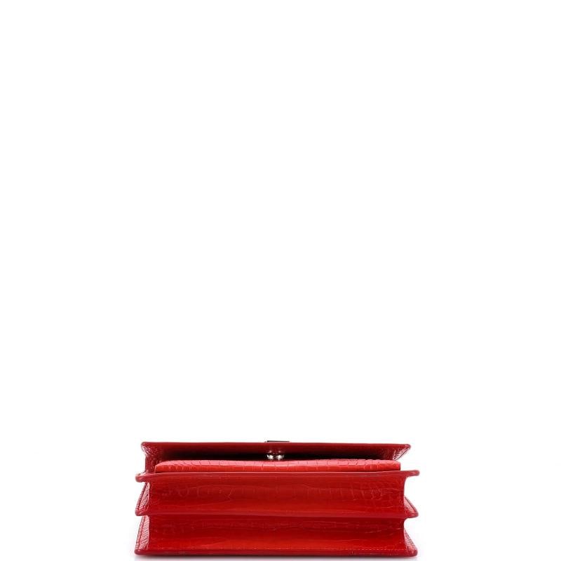 Saint Laurent Sunset Crossbody Bag Crocodile Embossed Leather Medium - 4