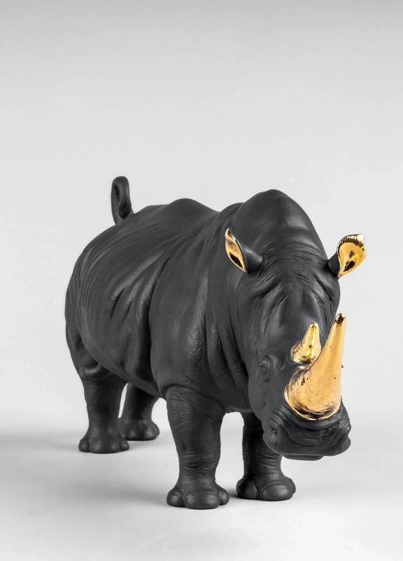 LladrÃƒÂ² Rhinoceros Sculpture Black and Gold Limited Ed Ref. 01009595 - Officia - 3