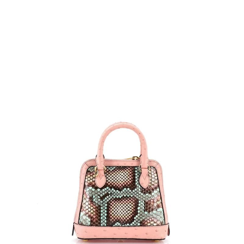 Gucci Horsebit 1955 Top Handle Bag Python and Ostrich Mini - 3