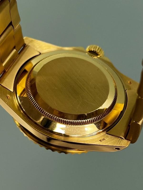 Vintage Rolex Submariner 16808 NICE PATINA Blue Dial 18K Yellow Gold Box - 5
