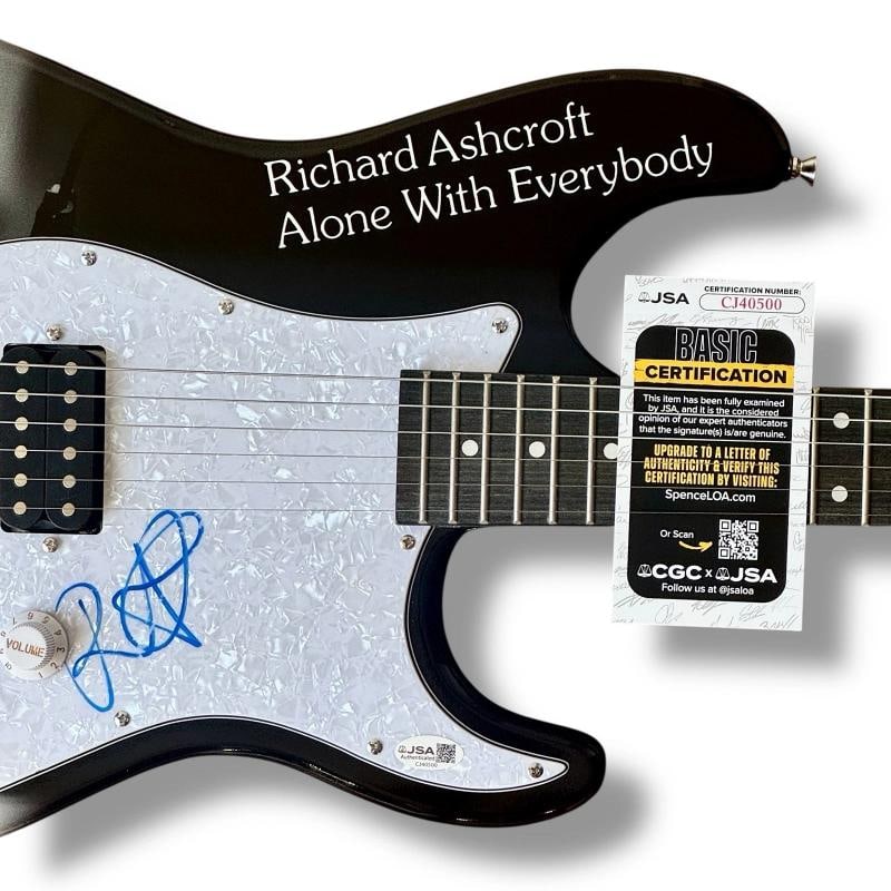 Richard Ashcroft Signed Guitar Graphics JSA COA Verve Oasis Alone With Everybody - 2