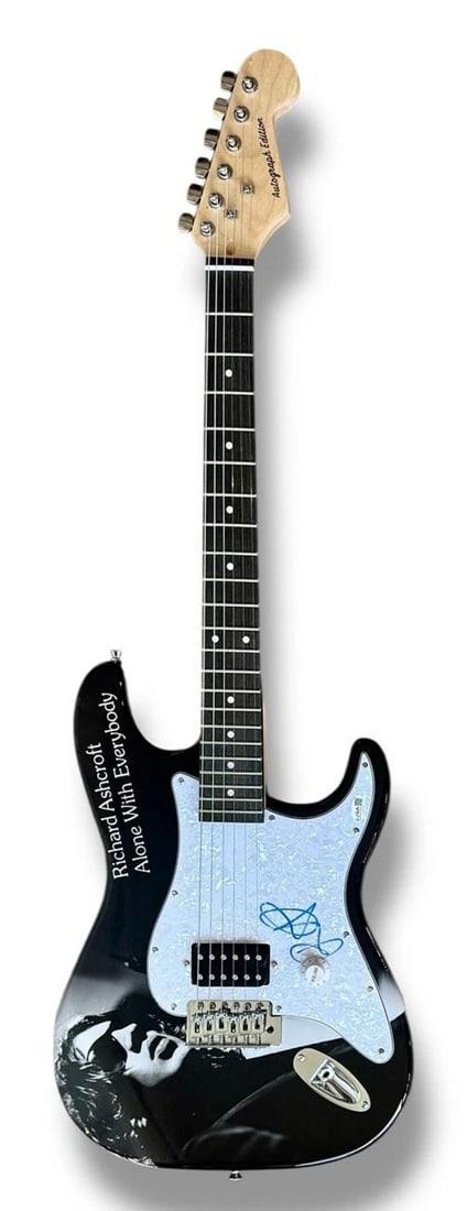 Richard Ashcroft Signed Guitar Graphics JSA COA Verve Oasis Alone With Everybody - 3