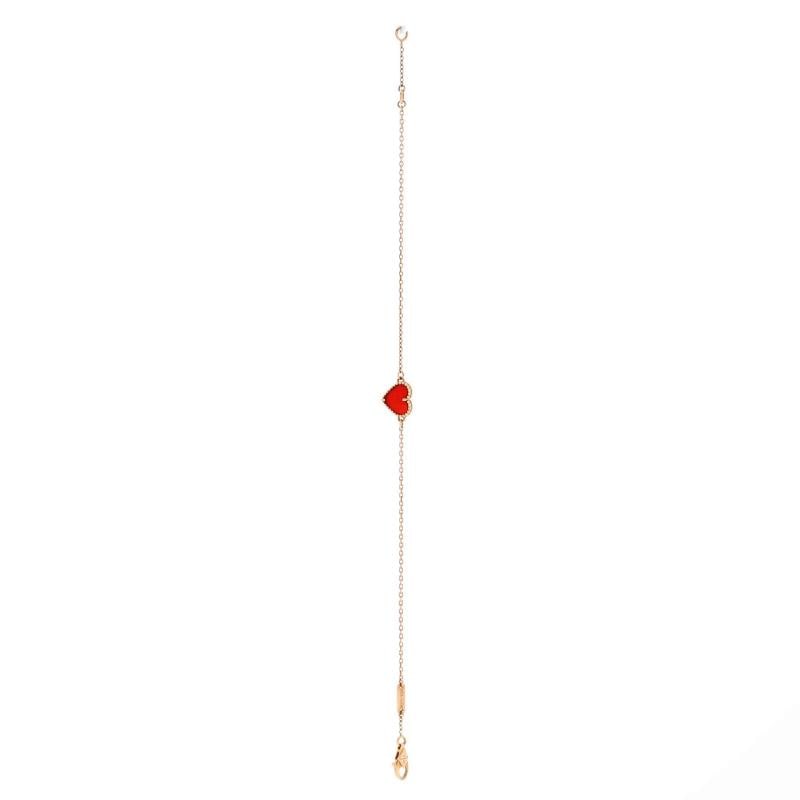 Van Cleef & Arpels Sweet Alhambra Heart Bracelet 18K Rose Gold with Carnelian - 3