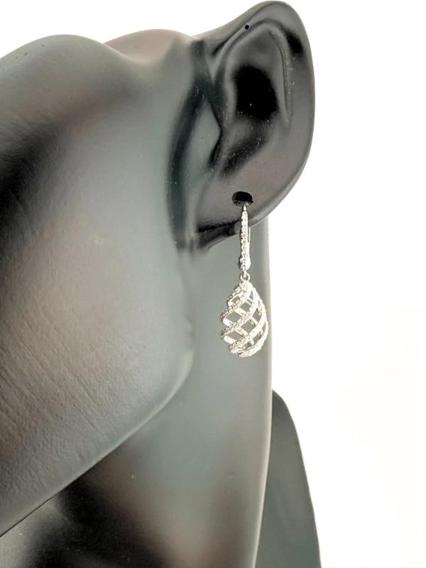 Tiffany & Co Paloma Picasso Venezia Luce Diamond Swirl Drop Earrings 18k WG - 11