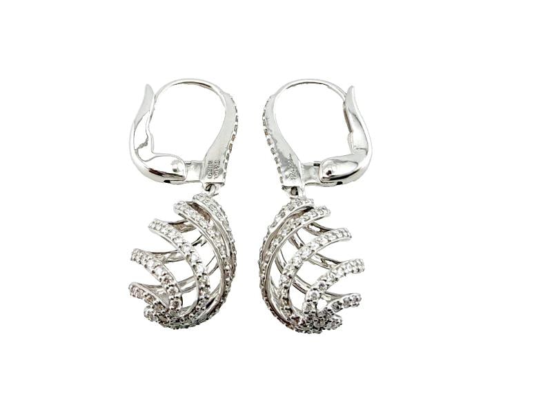 Tiffany & Co Paloma Picasso Venezia Luce Diamond Swirl Drop Earrings 18k WG - 13