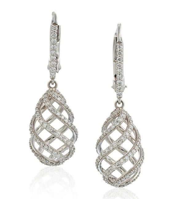 Tiffany & Co Paloma Picasso Venezia Luce Diamond Swirl Drop Earrings 18k WG - 3