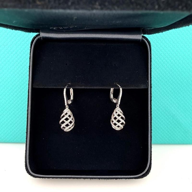 Tiffany & Co Paloma Picasso Venezia Luce Diamond Swirl Drop Earrings 18k WG - 4