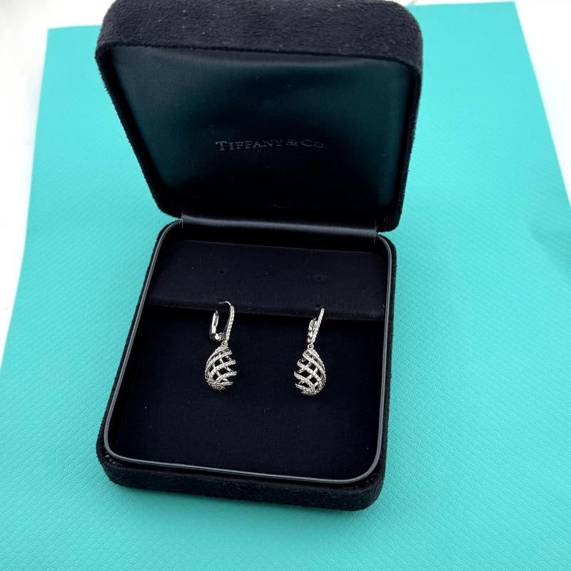 Tiffany & Co Paloma Picasso Venezia Luce Diamond Swirl Drop Earrings 18k WG - 5