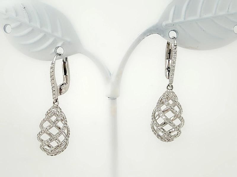 Tiffany & Co Paloma Picasso Venezia Luce Diamond Swirl Drop Earrings 18k WG - 8