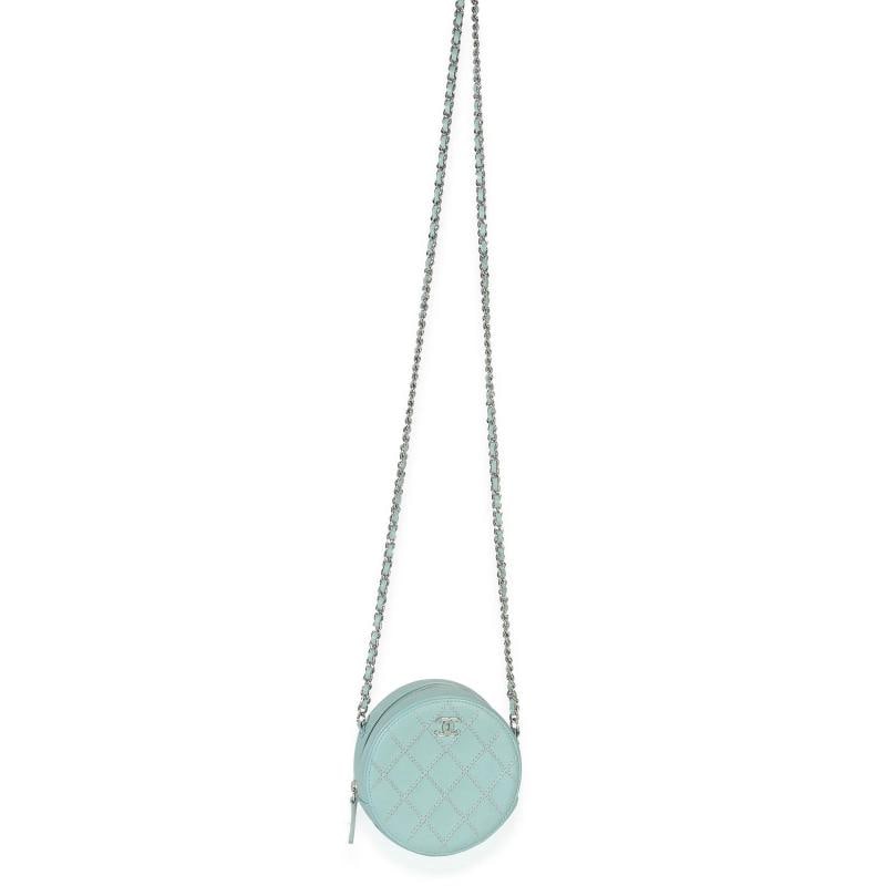 Chanel Teal Ultimate Stitch Lambskin Round Clutch On Chain - 6
