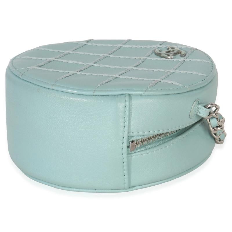 Chanel Teal Ultimate Stitch Lambskin Round Clutch On Chain - 7