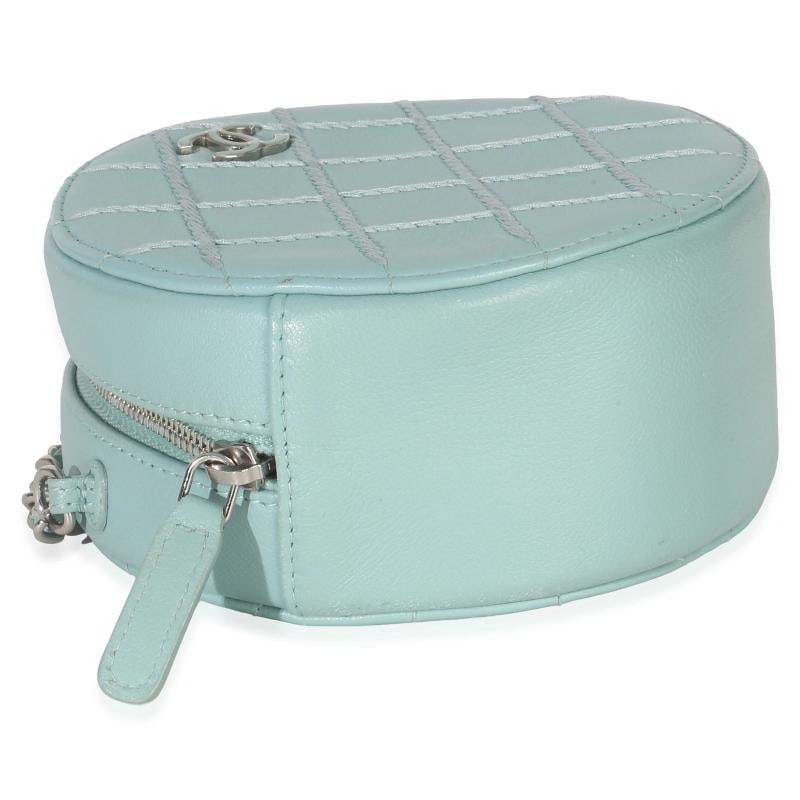 Chanel Teal Ultimate Stitch Lambskin Round Clutch On Chain - 8