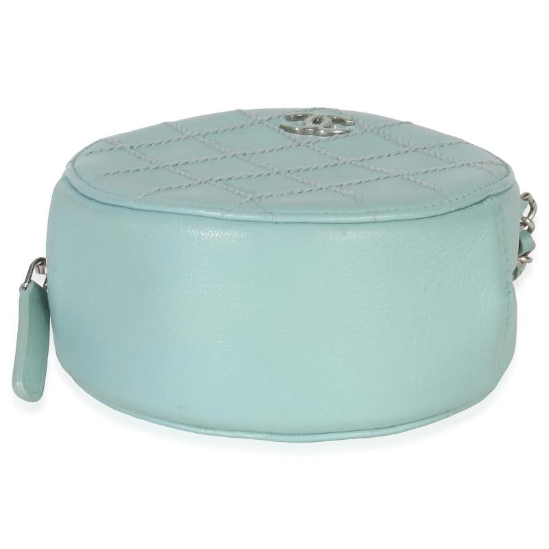 Chanel Teal Ultimate Stitch Lambskin Round Clutch On Chain - 9