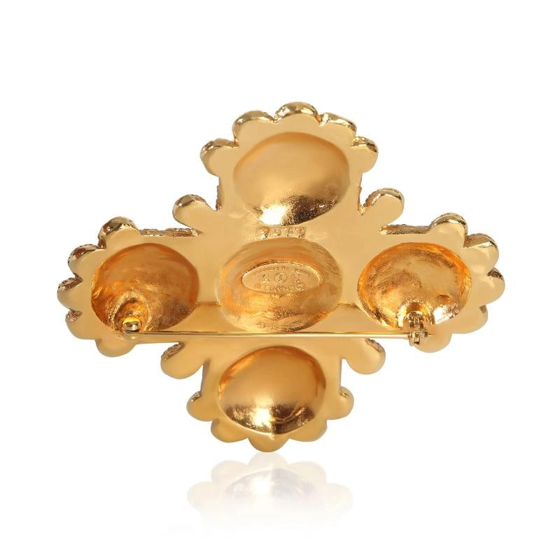 Chanel Gold-Plated Vintage 1980's Cross Brooch - 3