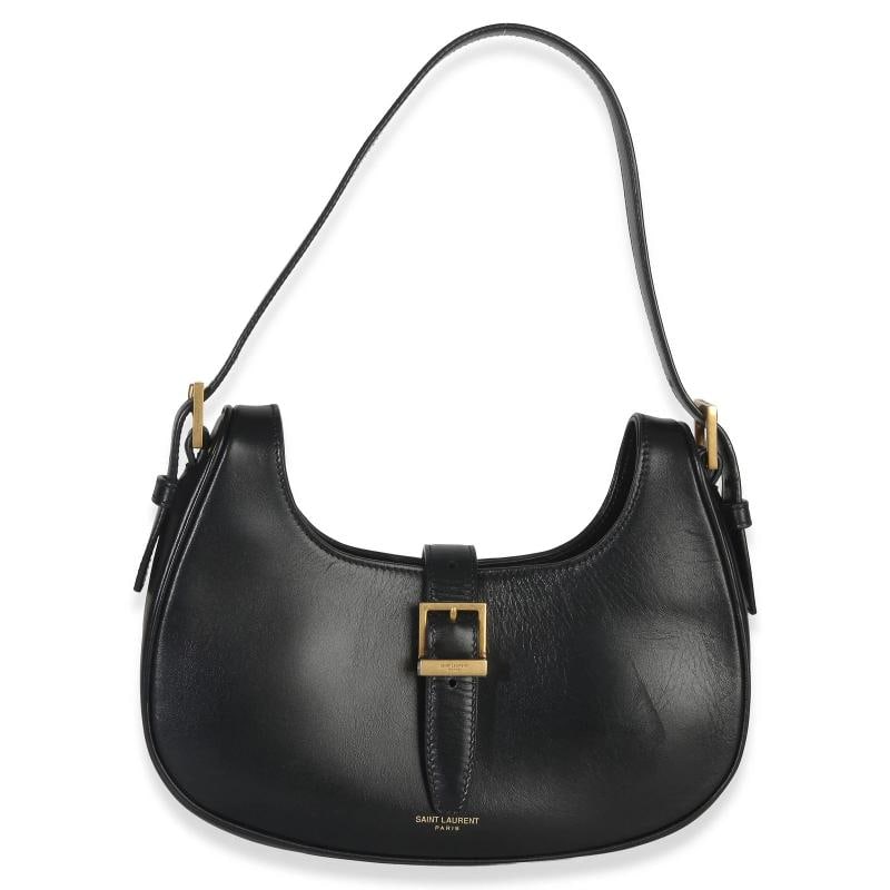 Saint Laurent Black Smooth Calfskin Le Fermoir Hobo (1 of 8)