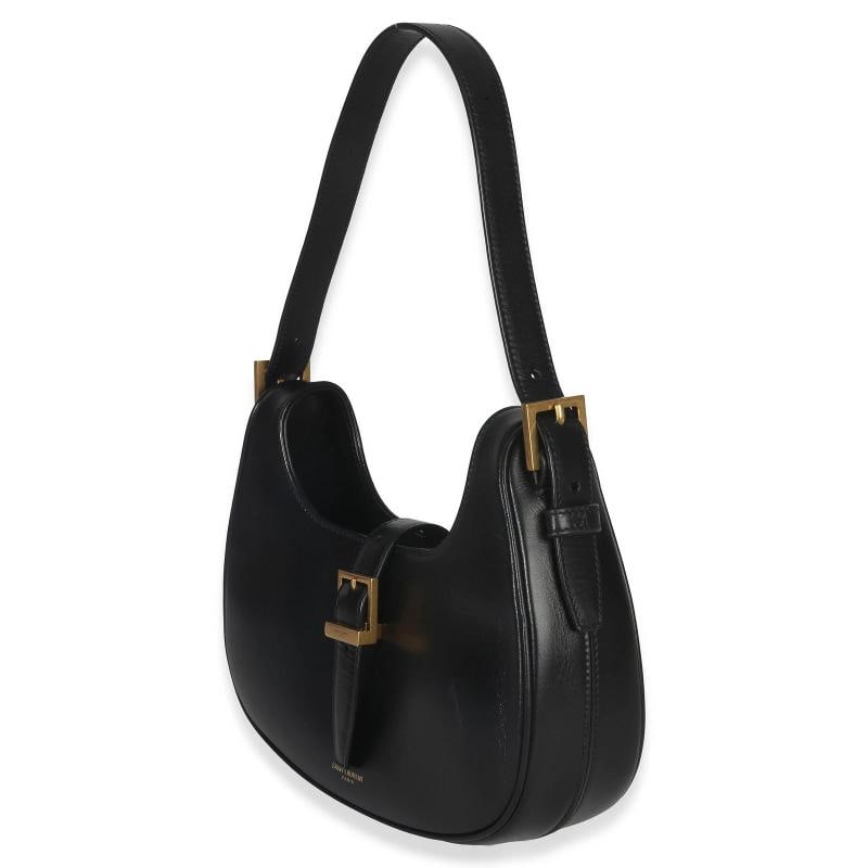 Saint Laurent Black Smooth Calfskin Le Fermoir Hobo - 2