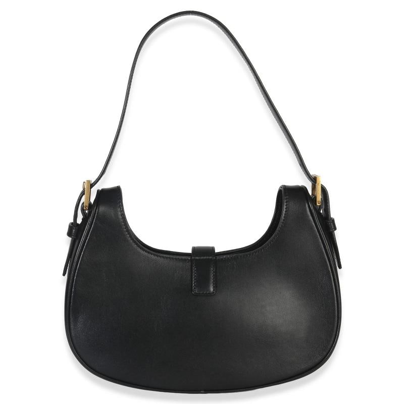 Saint Laurent Black Smooth Calfskin Le Fermoir Hobo - 4