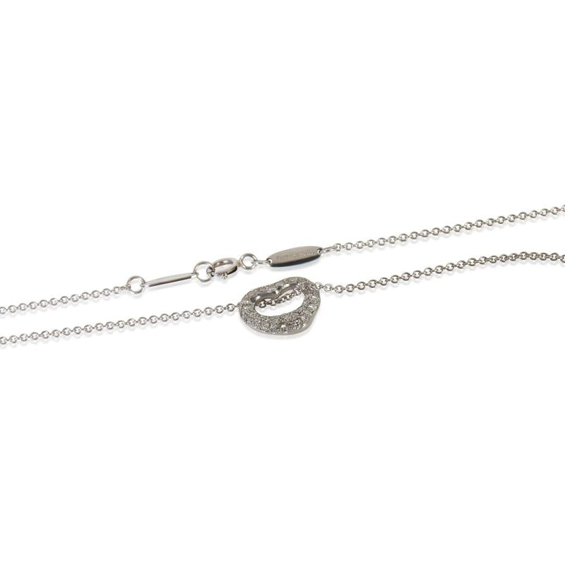 Tiffany & Co. Platinum Diamond Elsa Peretti Open Heart Pendant - 3