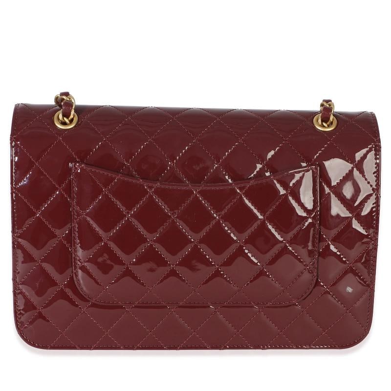 Chanel 25B Burgundy Quilted Patent Double Pocket Flap Bag - 5