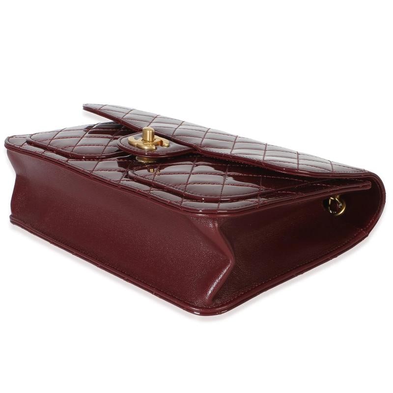 Chanel 25B Burgundy Quilted Patent Double Pocket Flap Bag - 7
