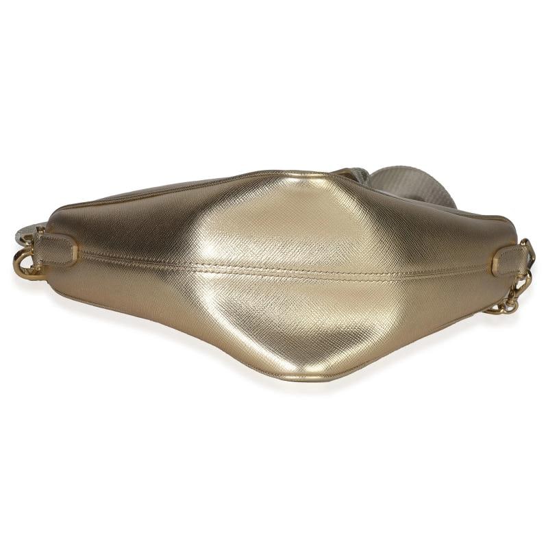 Prada Platino Gold Saffiano Lux Triangle Shoulder Bag - 5