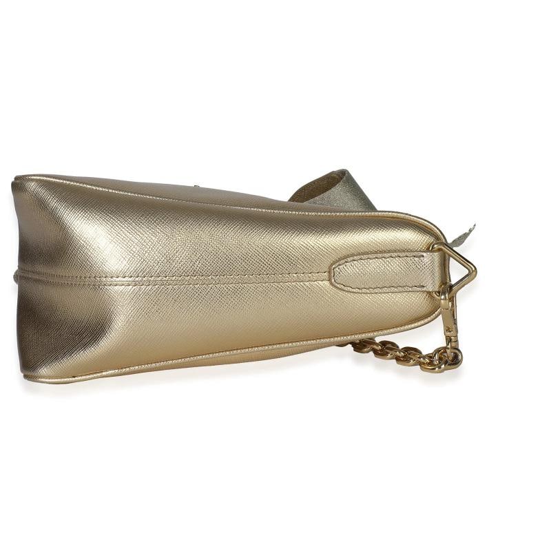 Prada Platino Gold Saffiano Lux Triangle Shoulder Bag - 6