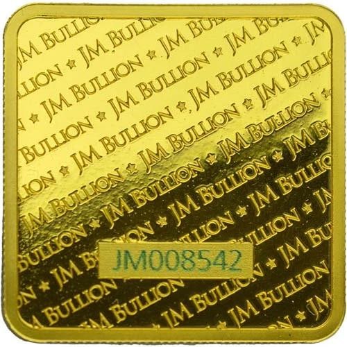 1 oz JM Bullion Square Gold Bar (New w/ Assay) - 4