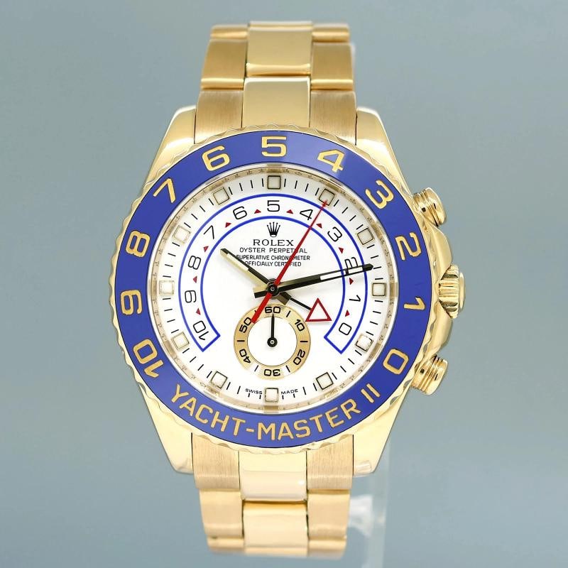 MINT Rolex Yacht-Master II 18k Yellow Gold 116688 44mm Regatta Blue Watch Box - 2