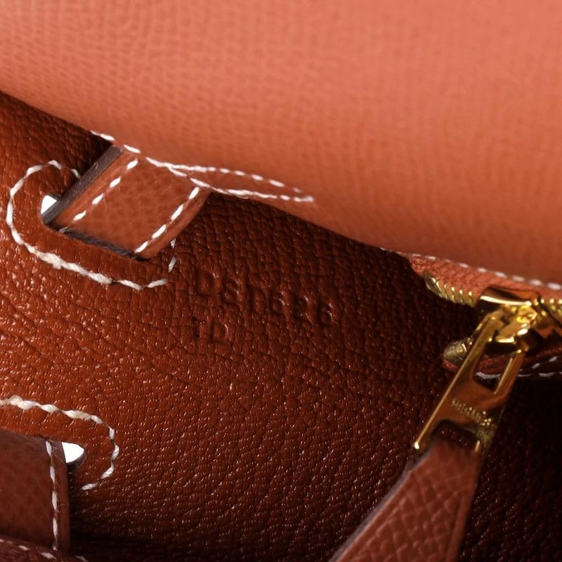 Hermes Kelly Handbag Brown Epsom with Gold Hardware 25 - 8