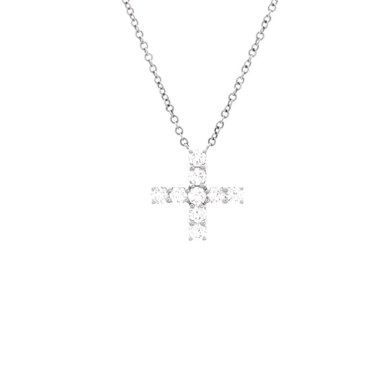 Harry Winston Cross Pendant Necklace Platinum with Diamonds Mini: Measurements: Length: 17.5 ", Pendant Length: 12.40 mm, Pendant Width: 11.70 mm . Condition: Pre-owned - Good,Brand: Harry Winston,Main Stone: Diamond,Metal: Platinum (Pt950),Metal Purity: