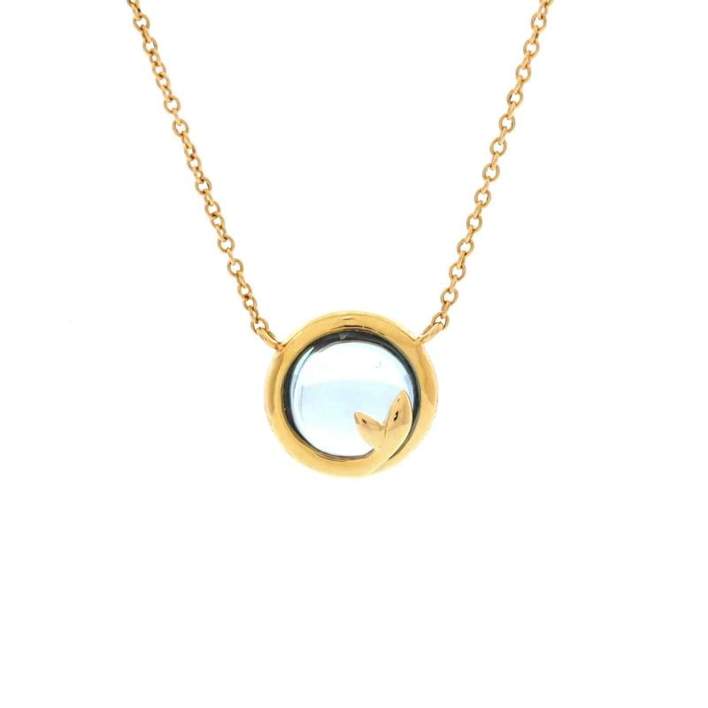 Tiffany & Co. Paloma Picasso Olive Leaf Pendant Necklace 18K Yellow Gold: Measurements: Length: 18 ", Width: 0.8 mm, Pendant Length: 10.9 mm, Pendant Width: 11 mm . Condition: Pre-owned - Good,Brand: Tiffany & Co.,Main Stone: Topaz,Metal: 18K Yellow Gold,Metal Purity: