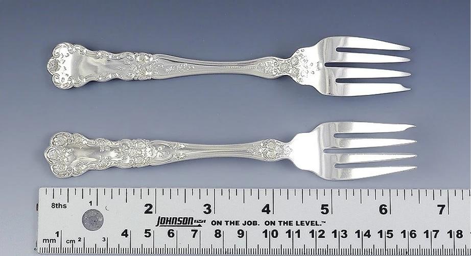 12 Antique Gorham Buttercup 1899 Sterling Silver Forks 6 1/4" - 4