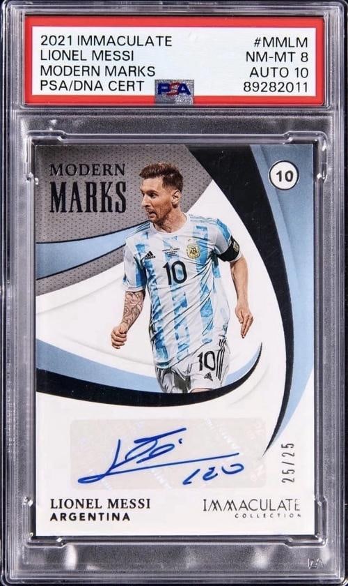 Lionel Messi 2021 Immaculate Modern Marks Auto /25 #MMLM (PSA 8 Auto 10) (1 of 2)