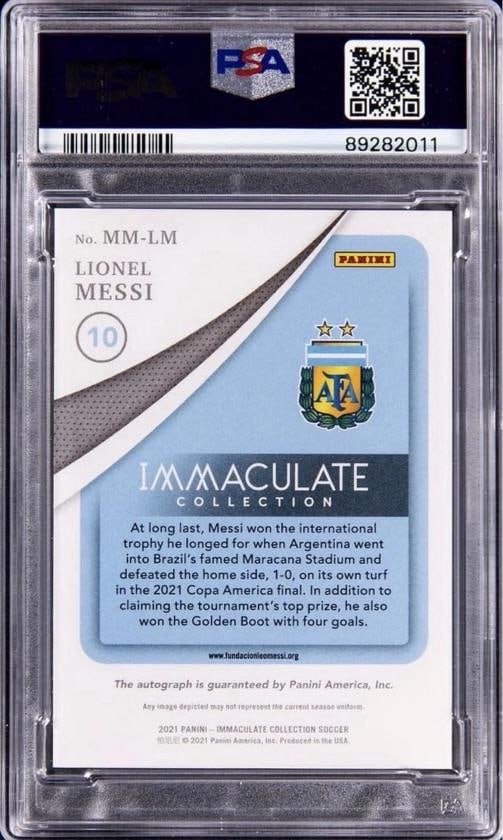 Lionel Messi 2021 Immaculate Modern Marks Auto /25 #MMLM (PSA 8 Auto 10) - 2