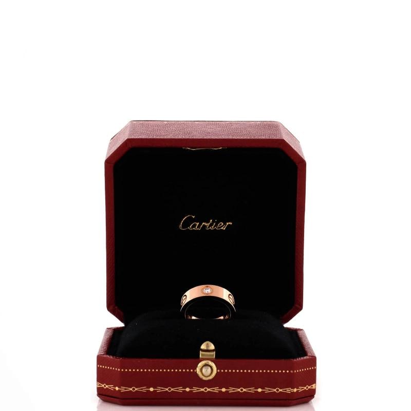 Cartier Love 3 Diamonds Band Ring 18K Rose Gold with Diamonds - 2