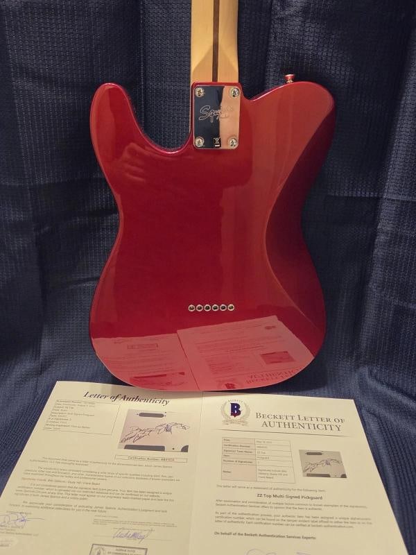 ZZ TOP: Dusty Hill, Billy Gibbons & Frank Beard Signed Guitar (Beckett LOA + JSA LOA) - 8