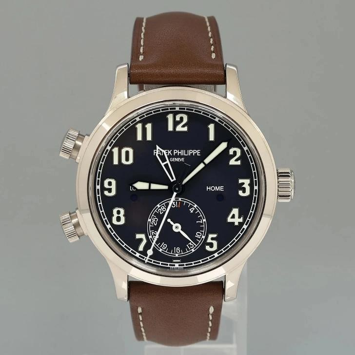 MINT 2021 PAPERS Patek Philippe 7234g Blue Leather White Gold Travel Time 37.5mm - 2