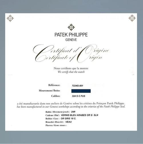 MINT 2021 PAPERS Patek Philippe 7234g Blue Leather White Gold Travel Time 37.5mm - 8