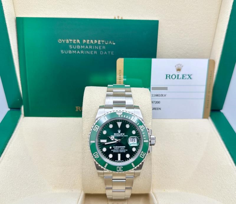 2018 Rolex Submariner Hulk 116610LV Green Ceramic Stainless Steel Box Paper - 2