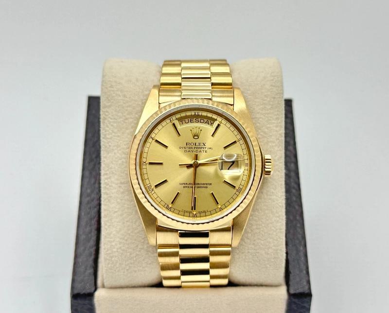 Rolex Day Date President 18038 36mm Champagne Dial 18K Yellow Gold - 2