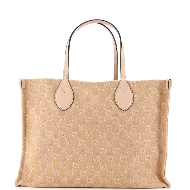 Gucci Ophidia Shopper Tote GG Denim Large: Accessories: Pochette Measurements: Handle Drop 8", Height 11.5", Width 16.5", Depth 7". Condition: Pre-owned - Excellent,Brand: Gucci,Exterior Material: Denim,Style: Totes,Exterior Color: Neutral,Dep