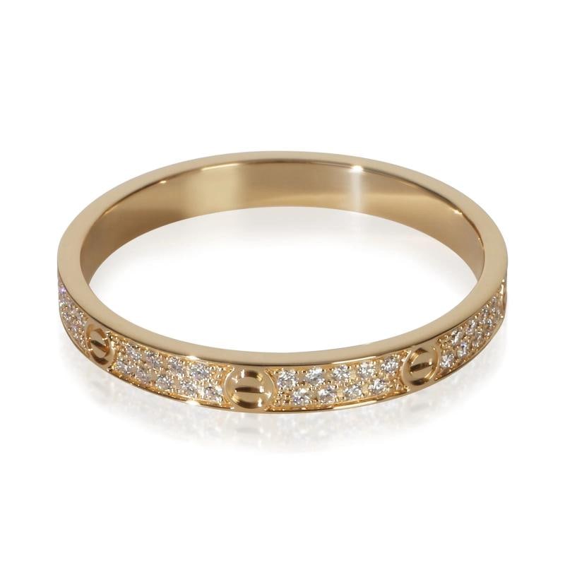 Cartier Yellow Gold Diamond Mini Pave Love Ring - 3