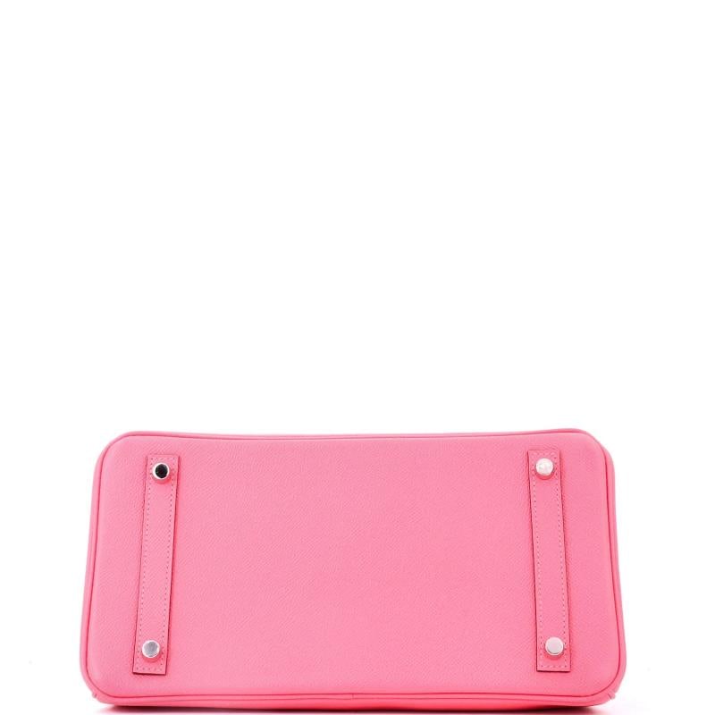 Hermes Birkin Handbag Pink Epsom with Palladium Hardware 30 - 4