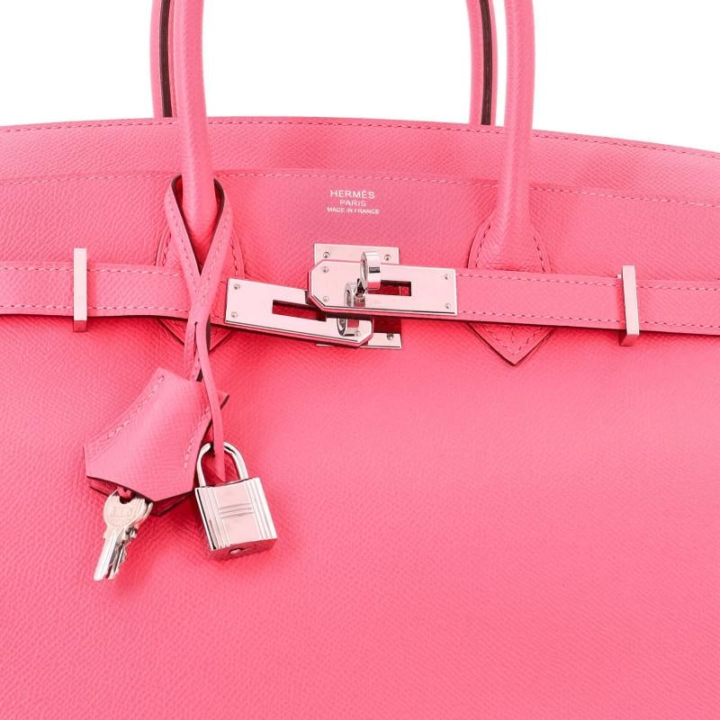 Hermes Birkin Handbag Pink Epsom with Palladium Hardware 30 - 6