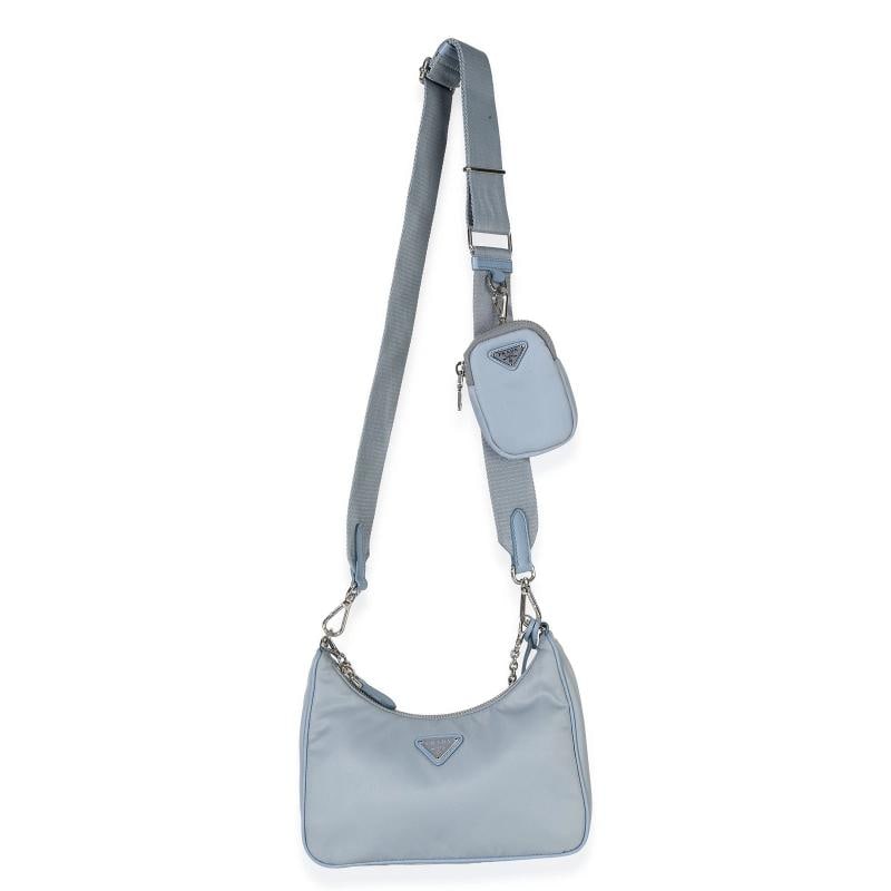 Prada Blue Nylon Saffiano Leather Re-Edition 2005 - 6